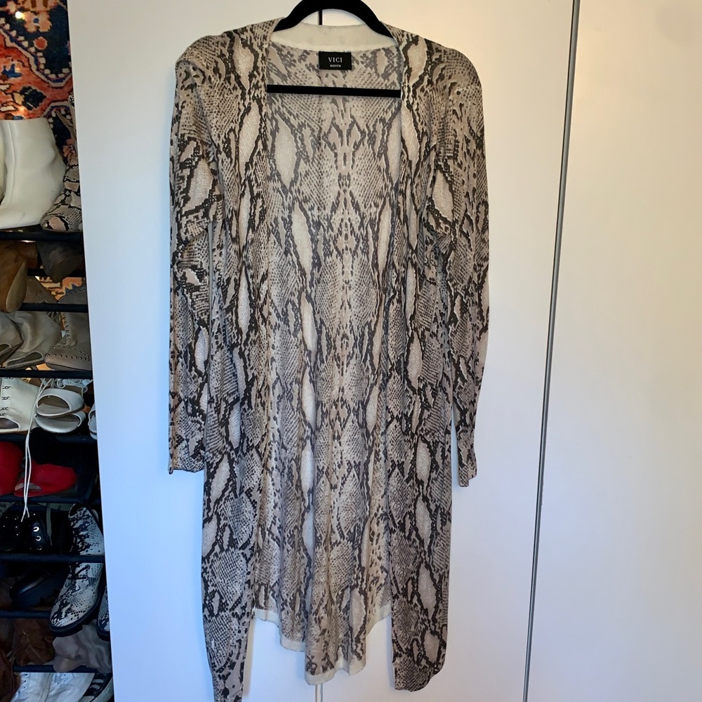 Vici | Snake Print Duster/Cardigan - M